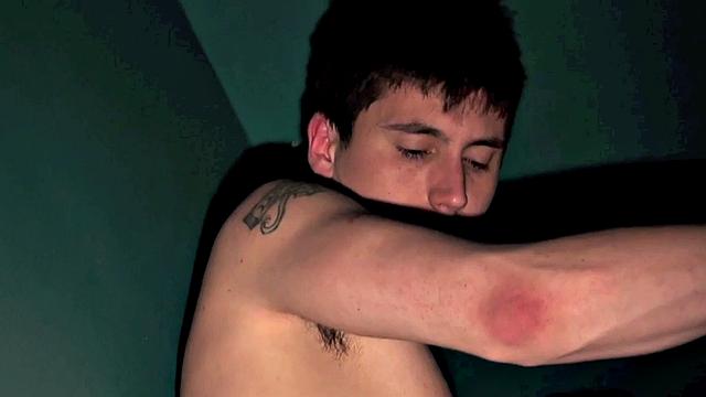 Masked amateur stud assfucked in 3some by gloryhole men