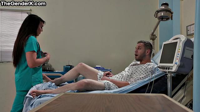 Stunning TS nurse anal in hospital