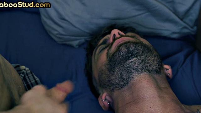 Taboo stud barebacked in IR threesome till facial