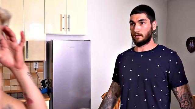 Stepdad seduces his son's GF with Olive Oil & cheats on his wife