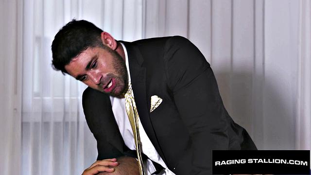 Suited Latino Stranger Dicks Down Hairy Hunk - Beau Butler, Sir Peter