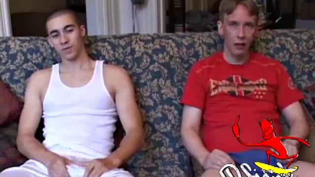 Levi throws in a porn video and the boys settle into the couch.