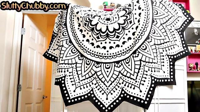 Chubby babe sucking lover's cock