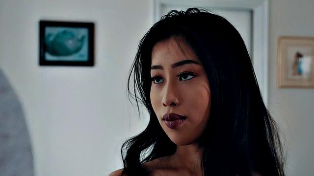 Kinky Asian pornstar gets her tight pussy pounded doggystyle by hung stud