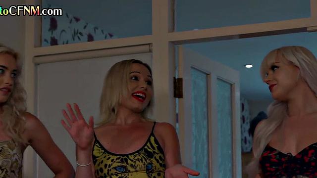 Classy British CFNM amateurs group BJ and talking