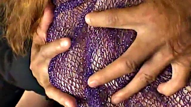 Busty Japanese babe creampied in trio