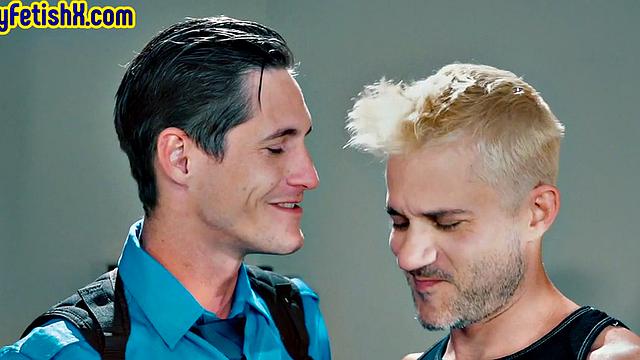 Fisting police officer inspects asshole with hand