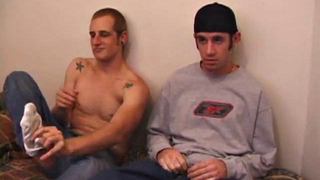 This scene is packed full of skater boy action. Torque and Tag, hot from an afternoon of skating, come inside to see if they can generate a little heat of their own. Torque is quickly naked and heads right to Tag's stiff dick.
