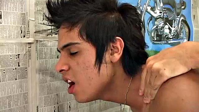 Young Latinos Juano and Lorenzo meet up and head for a private spot to play. Behind closed doors the shirts come off, as two kiss.