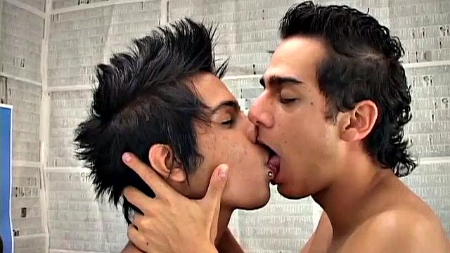 Young Latinos Juano and Lorenzo meet up and head for a private spot to play. Behind closed doors the shirts come off, as two kiss.