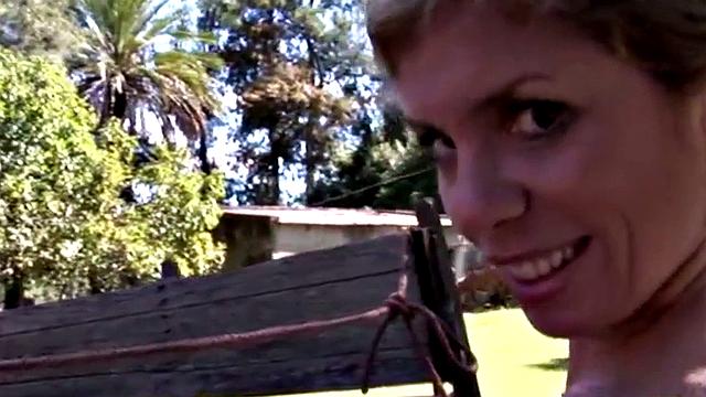 Busty MILF strips off her panties