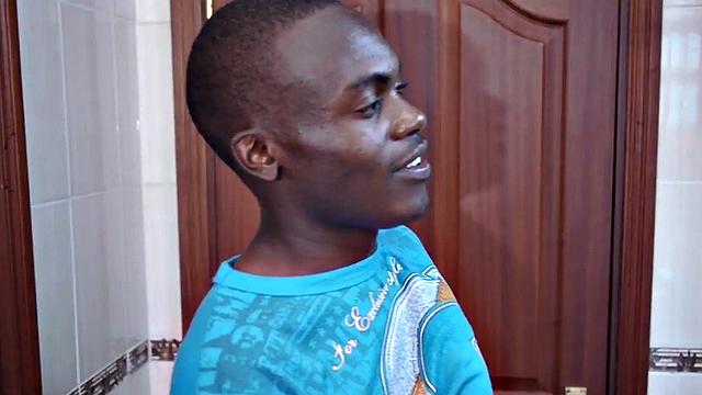 Watch this ebony twunk tease and stroke his uncut cock in steamy solo play