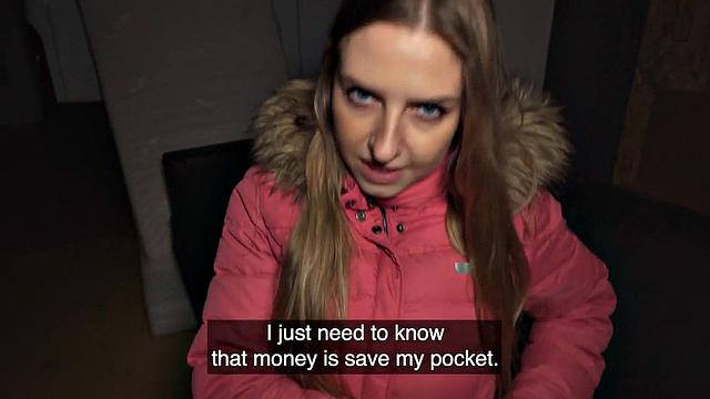 Cutie blonde fucked by agent for money POV