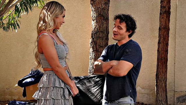 Madelyn Monroe fucks neighbor to get work taken care of