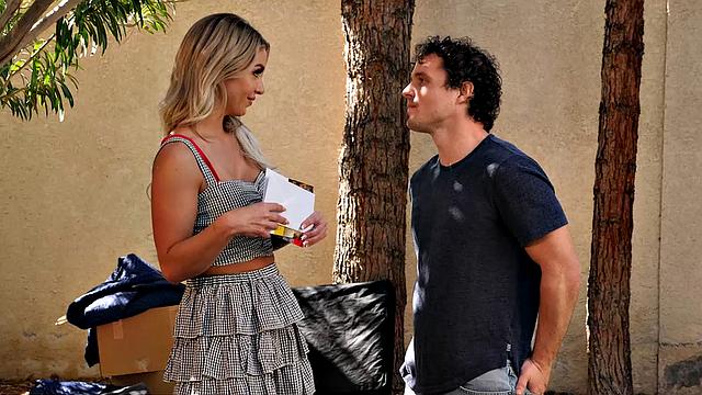 Madelyn Monroe fucks neighbor to get work taken care of