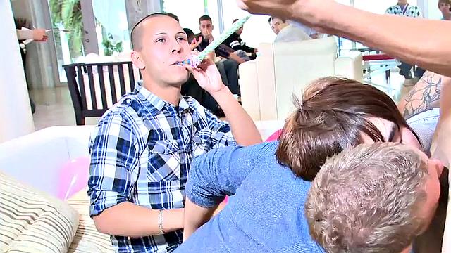 Private bachelor party with stripper