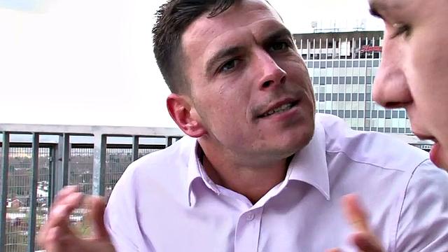 Doggystyled man fucked in anal hole by perverted stud