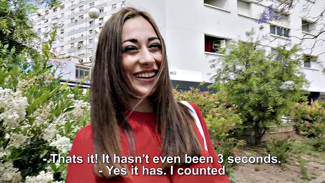 Latina babe with a bald pussy craves cash & gets fucked hard