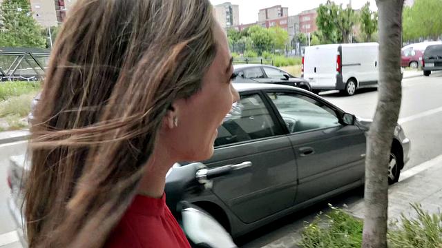 Latina babe with a bald pussy craves cash & gets fucked hard