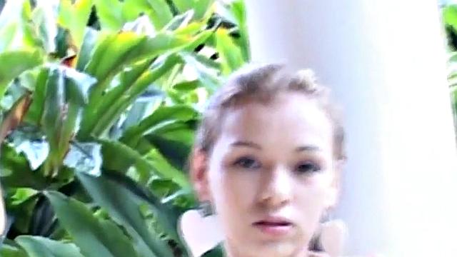 Sexy teen strips off and fingers herself