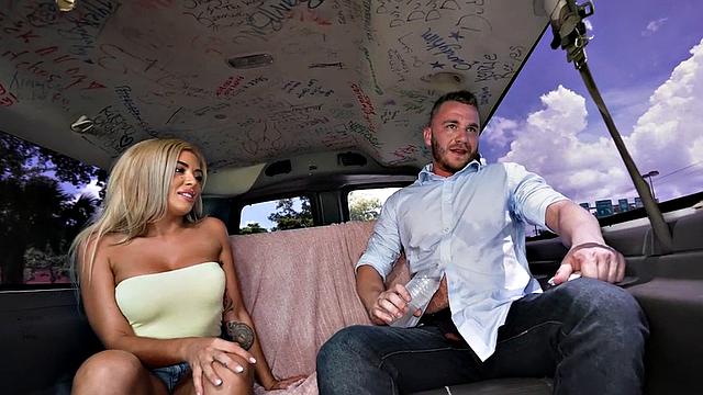 Fooled straight jock bangs gay stud in public van outdoors