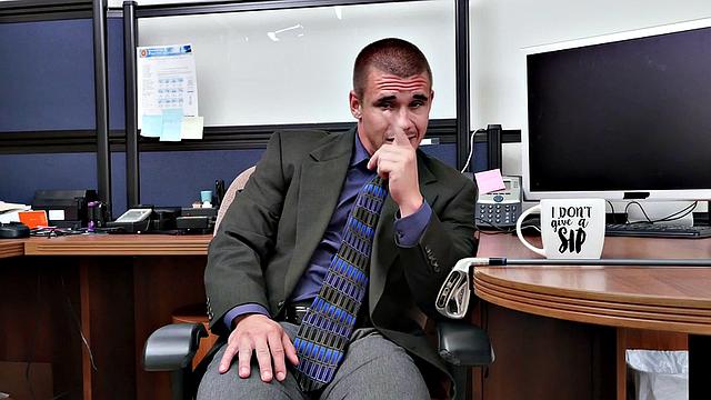 Hairyass bottomless boss enjoys a wild threesome with glasses on & in the office