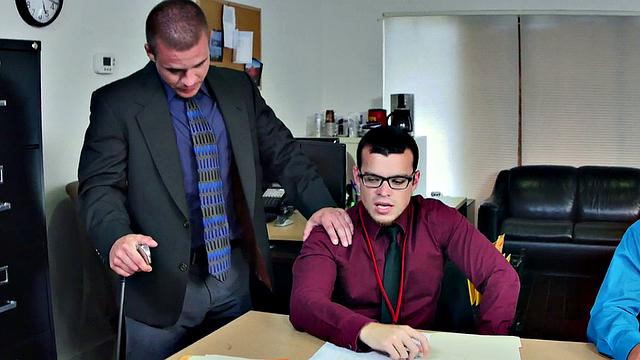 Hairyass bottomless boss enjoys a wild threesome with glasses on & in the office