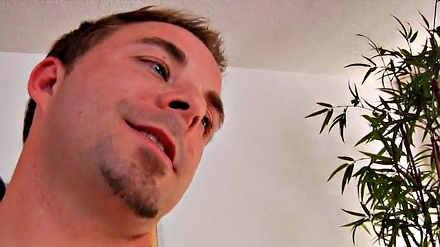 Blonde dominatrix with strapon fucks her male sub in the ass