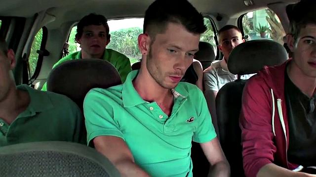 Amateur hazed stud fucked for voyeuristic frat in dorm