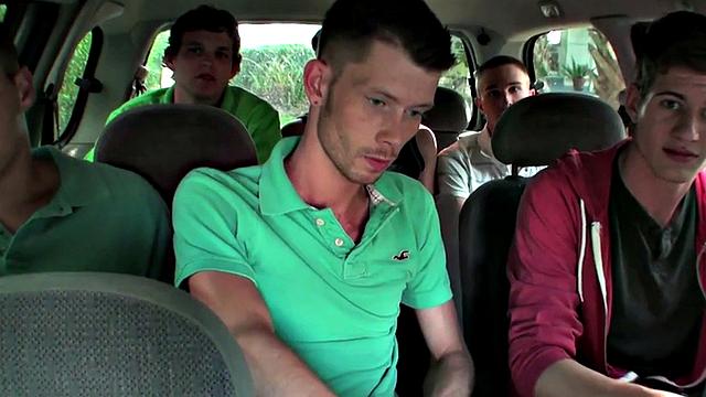 Amateur hazed stud fucked for voyeuristic frat in dorm