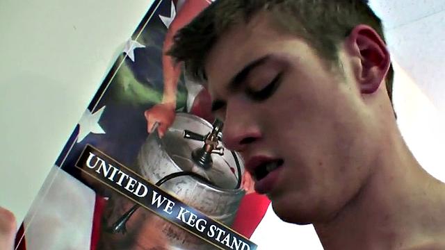 Amateur hazed stud fucked for voyeuristic frat in dorm