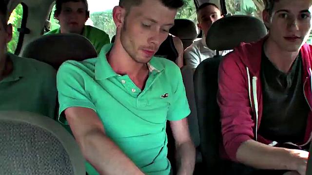 Amateur hazed stud fucked for voyeuristic frat in dorm