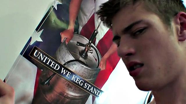 Amateur hazed stud fucked for voyeuristic frat in dorm