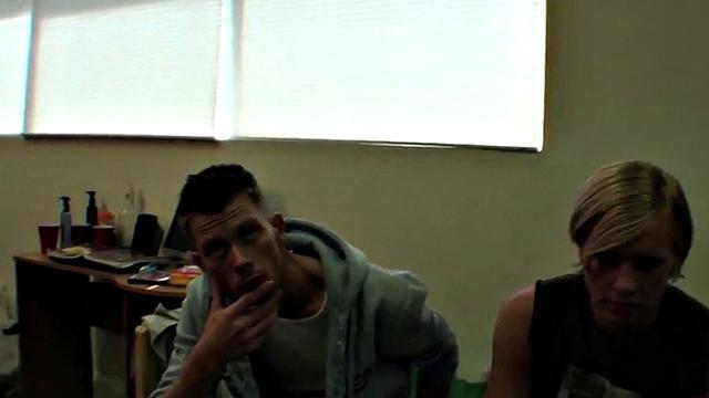 Amateur hazed stud fucked for voyeuristic frat in dorm