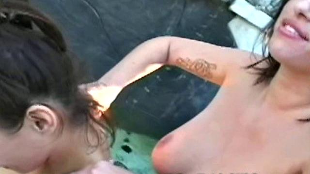 Oiled babes playing in stocking films