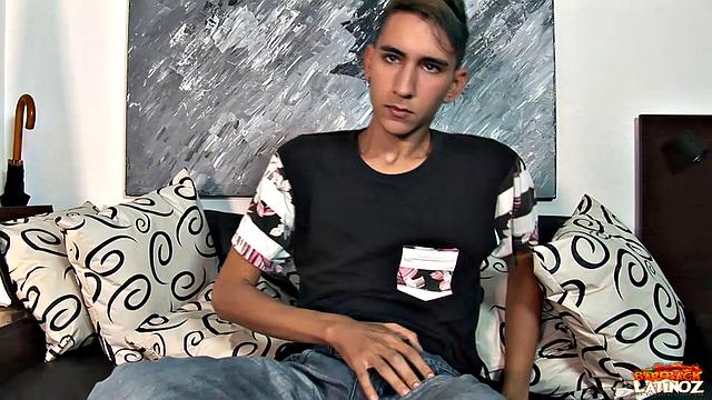 Featured Solo Boy of the Week: Skinny Latin Twink With Big Uncut Dck and Hairy Asshole. Stripped Naked, Paul Quickly Works Up a Big Boner and Gives Close-Up Look At his Fuzzy Hole.