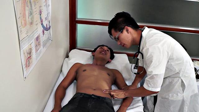 Asian twink fucked with toy and medical instruments by doctor