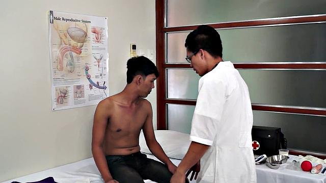 Asian twink fucked with toy and medical instruments by doctor