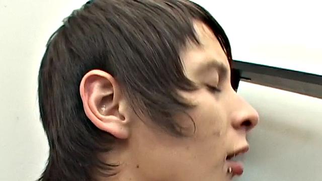 Skinny Spanish twink in uniform drilled on work by BF