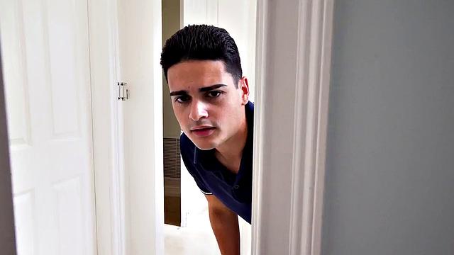 Stepson oils up his bald pussy & makes his busty stepmommy cum hard