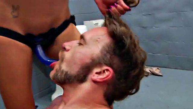 Rough police dominas pegging in group jail action