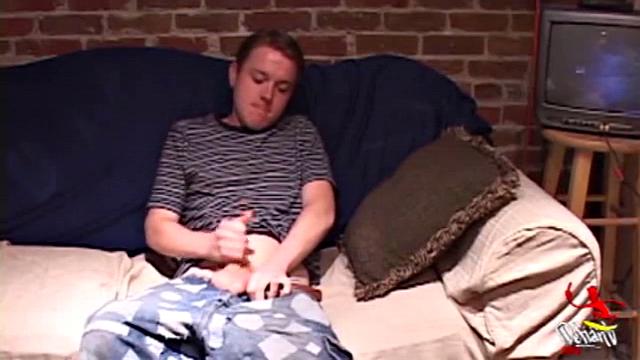 After stripping off his pants, Dawson Denton goes to work on his cock. While stroking his meat, Dawson plays and squirts out a messy cum shot onto his chest and face.