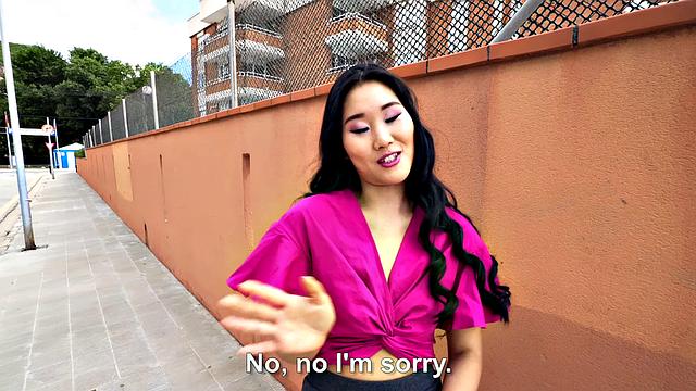 Watch this bald-headed Spanish amateur take a sloppy BJ in her thong and skirt