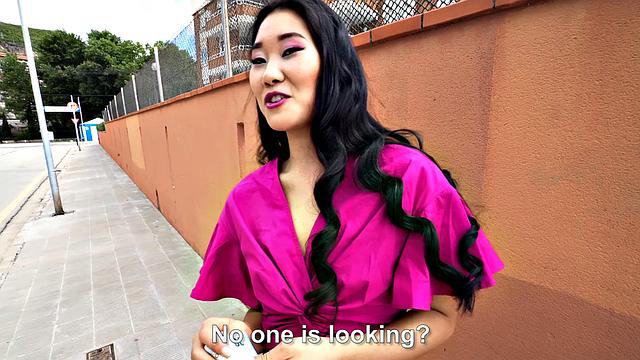 Watch this bald-headed Spanish amateur take a sloppy BJ in her thong and skirt