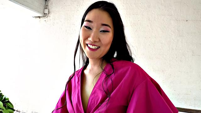 Watch this bald-headed Spanish amateur take a sloppy BJ in her thong and skirt