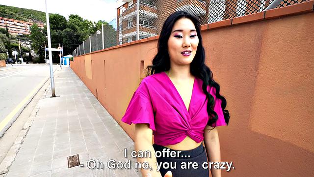 Watch this bald-headed Spanish amateur take a sloppy BJ in her thong and skirt