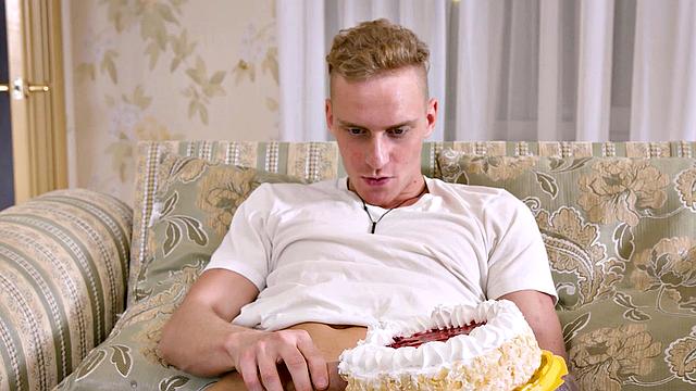 TUTOR4K. A cake with whipped cream and a huge cock