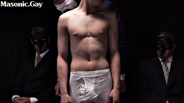 Masonic apprentice inspected by leaders