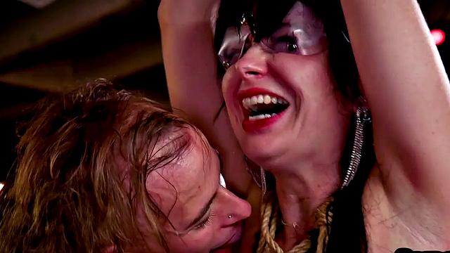 BDSM females whipped and spanked by kinky master