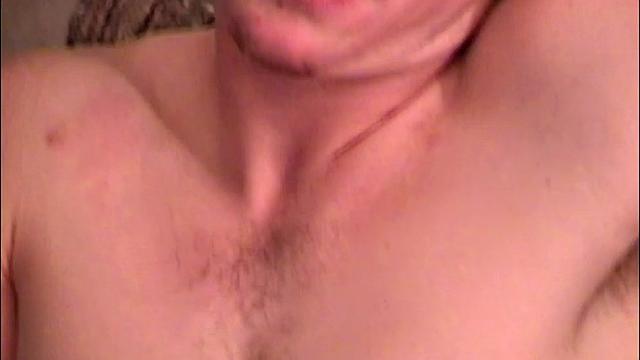 Jack is blessed with all-American boy next door good looks and we get to watch him beat off. On the sofa, he strips to his boxers and lets his stiff dick pop out of the fly.